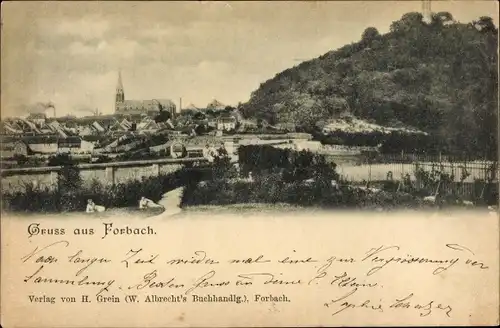 Ak Forbach Moselle Lothringen, Kirche, Panoramablick auf die Stadt