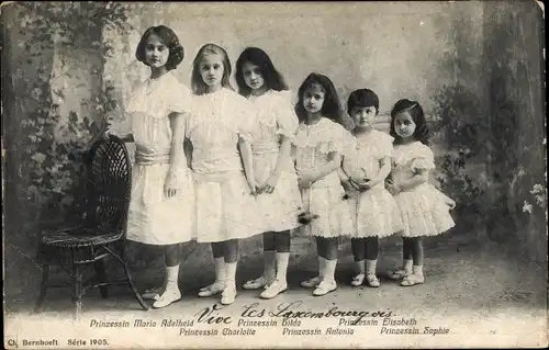 Ak Großherzogin Maria Adelheid von Luxemburg, Charlotte, Hilda, Antonia, Elisabeth, Sophie