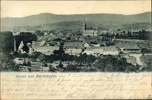 Ak Reichshoffen Reichshofen Elsass Bas Rhin, Kirche, Stadtpanorama