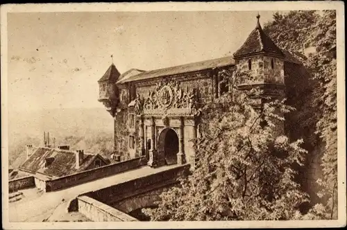 Ak Tübingen am Neckar, Schlossportal, Eingang, Brücke