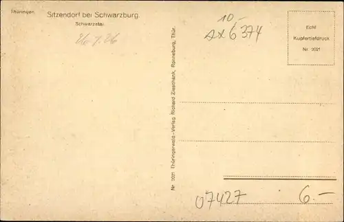 Ak Sitzendorf in Thüringen, Totalansicht vom Ort