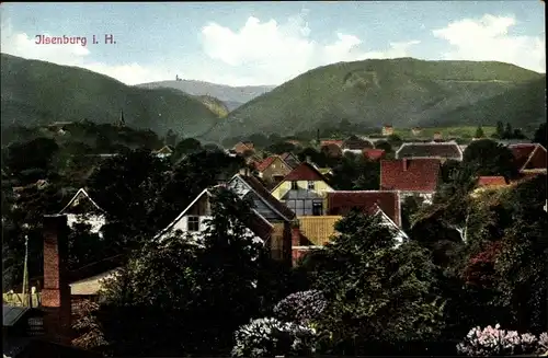 Ak Ilsenburg am Nordharz, Totalansicht, Blick in die Berge