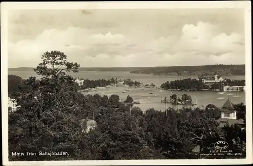 Ak Saltsjöbaden Schweden, Panorama vom Ort