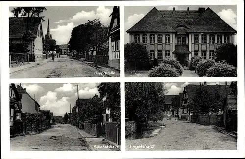 Ak Legelshurst Willstätt im Ortenaukreis, Hauptstraße, Bahnhofstraße, Schule, Legelshurst