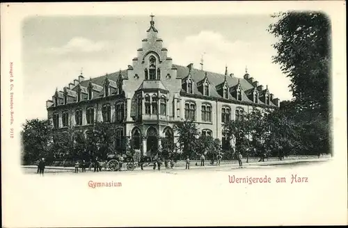 Ak Wernigerode am Harz, Gymnasium, Vorderansicht