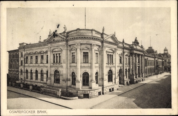 Ak Osnabruck In Niedersachsen Osnabrucker Bank Strassenseite Nr 2089494 Oldthing Ansichtskarten Postleitzahl 40 49