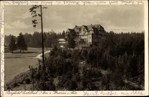 Ak Ilmenau in Thüringen, Berghotel Gabelbach, Außenansicht, Wald