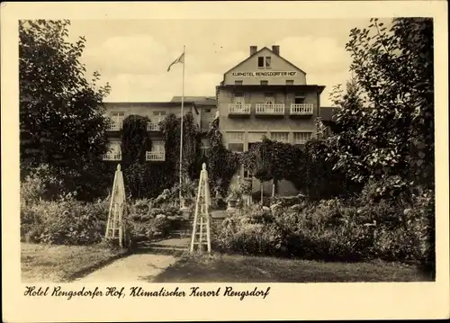 Ak Rengsdorf in Rheinland Pfalz, Hotel Rengsdorfer Hof, Gartenseite, Inhaber J. Muscheid