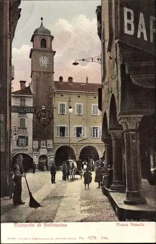 Ak Bellinzona Kt. Tessin Schweiz, Piazza Nosetto