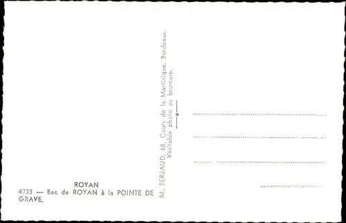Ak Royan Charente Maritime, Bac de Royan à la Pointe de Grave, Frachter Cote d'Argent
