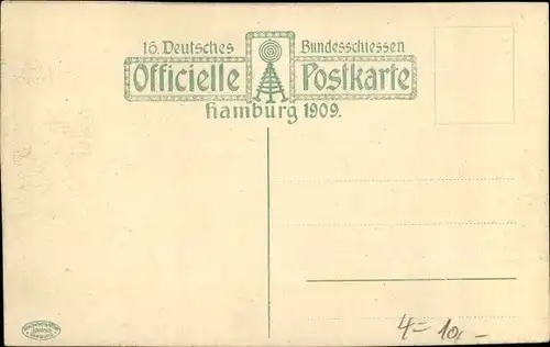 Ak Hamburg Mitte St. Pauli, 16. Deutsches Bundesschießen 1909, Festzug, Dannenberg, Volkstypen