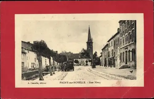 Passepartout Ak Pagny sur Moselle Meurthe et Moselle, Rue Nivoy