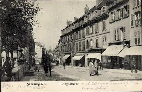 Ak Sarrebourg Saarburg Moselle, Langestraße, Saarburger Zeitung