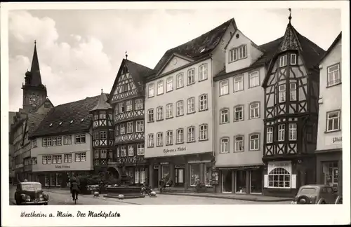Ak Wertheim in Baden Württemberg, Marktplatz, Eglmeier & Michel