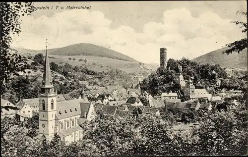 Ak Eppstein Taunus Hessen, Blick vom Malerwinkel, Kirche, Turm