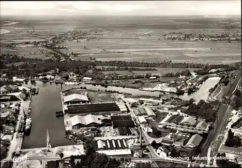 Ak Papenburg im Emsland, Fliegeraufnahme, Industriegebiet