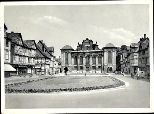 Ak Wolfenbüttel in Niedersachsen, Holzmarkt mir Garnisionskirche