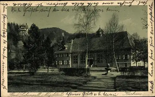 Ak Bad Liebenzell im Schwarzwald, Kurhaus, Gartenpartie