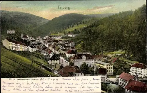 Ak Triberg im Schwarzwald, Gesamtansicht, Vogelschau