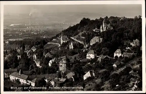 Ak Radebeul Sachsen, Kötzchenbroda, Blick von der Friedensburg 