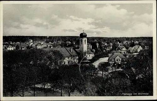 Ak Planegg im Würmtal, Panorama vom Ort