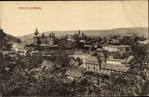 Ak Teplice Teplitz Schönau Reg. Aussig, Panorama vom Ort