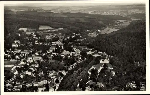 Ak Bad Elster im Vogtland, Fliegeraufnahme von Stadt und Umgebung, Klinke & Co. 11481