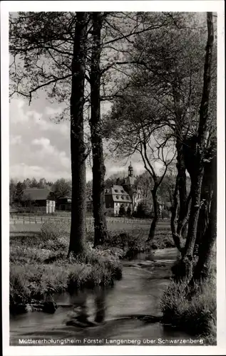 Ak Langenberg Raschau Markersbach im Erzgebirge Sachsen, Müttererholungsheim Förstel, Bach