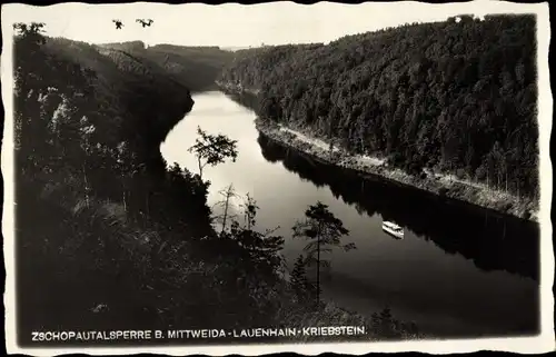 Ak Kriebstein Mittelsachsen, Zschopautalsperre, Wasserpartie