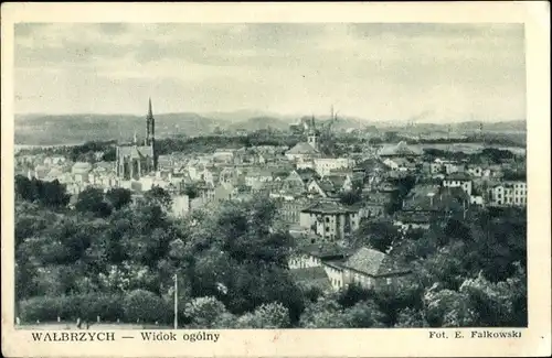 Ak Wałbrzych Waldenburg Schlesien, Panorama vom Ort