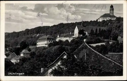 Ak Stühlingen an der Wutach, Panorama vom Ort, Schloss