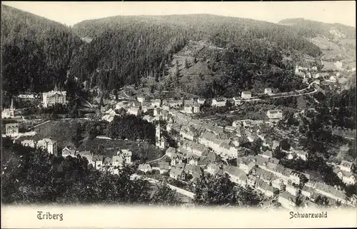 Ak Triberg im Schwarzwald, Panorama der Ortschaft und Umgebung