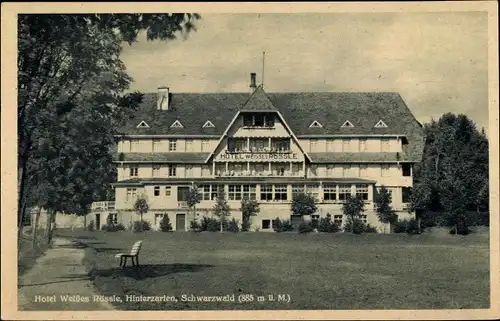 Ak Hinterzarten im Südschwarzwald, Hotel Weißes Rössle, Blick über eine Wiese