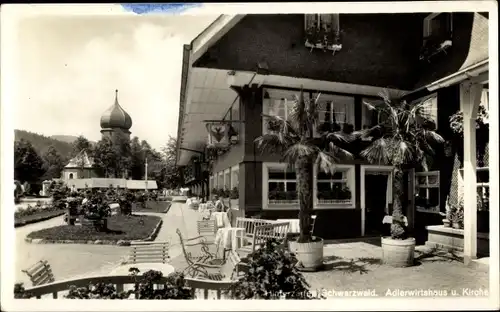 Ak Hinterzarten im Südschwarzwald, Adlerwirtshaus und Kirche