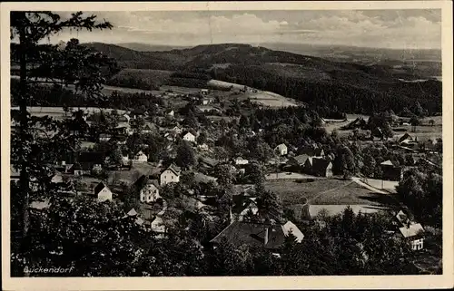 Ak Lückendorf Oybin in Sachsen, Ortsansicht, Vogelschau