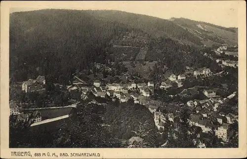 Ak Triberg im Schwarzwald, Panorama der Ortschaft und Umgebung