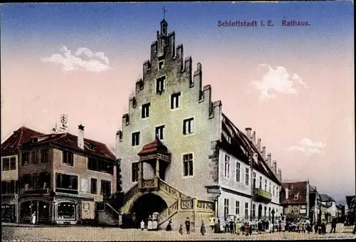 Ak Sélestat Schlettstadt Elsass Bas Rhin, Rathaus