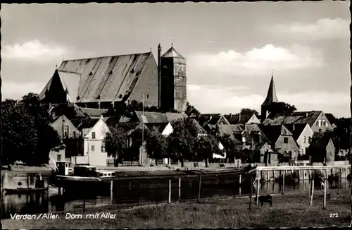 Ak Verden an der Aller, Dom mit Allerpartie