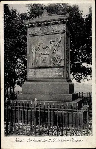 Ak Wesel am Niederrhein, Denkmal der 11 Schillschen Offiziere