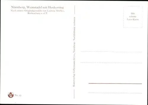 Künstler Ak Mößler, Ludwig, Nürnberg in Mittelfranken Bayern, Weinstadel mit Henkersteg