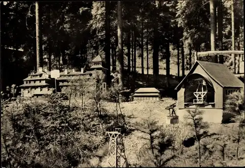 Ak Waschleithe Grünhain Beierfeld, Heimateck, ehem. Unterkunftshaus m. Bergstation, Fichtelberg