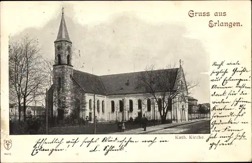 Ak Erlangen in Mittelfranken Bayern, Katholische Kirche