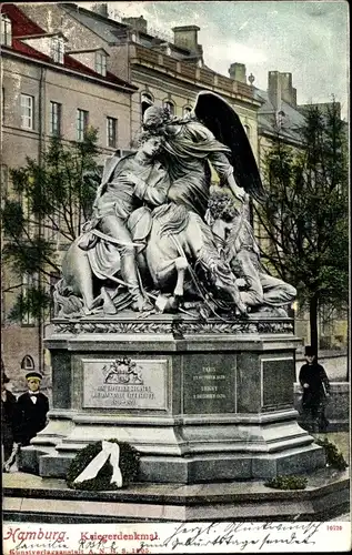 Ak Hamburg Altstadt, Blick auf ein Kriegerdenkmal, Kränze