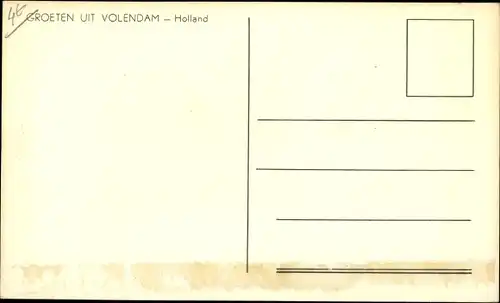 Ak Edam Volendam Nordholland Niederlande, Groeten