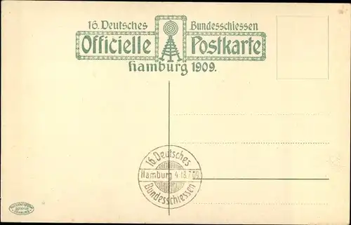 Ak Hamburg Mitte, Festzug, 16. Deutsches Bundesschießen 1909