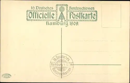 Ak Hamburg Mitte, Festzug, 16. Deutsches Bundesschießen 1909, Bürgermilitär