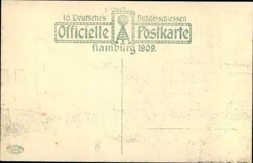 Ak Hamburg Mitte, Festzug, 16. Deutsches Bundesschießen 1909O Offizieller Festwagen mit Bundesbanner