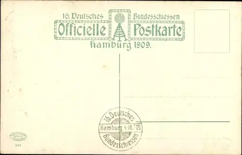 Ak Hamburg Mitte, 16. Deutsches Bundesschießen 1909, Festhalle