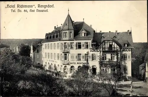 Ak Rengsdorf in Rheinland Pfalz, Hotel Richtmann, Außenansicht