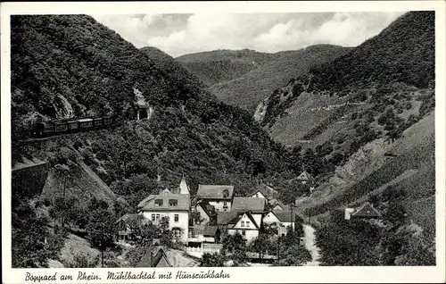 Ak Boppard am Rhein, Totalansicht, Blick ins Mühlbachtal